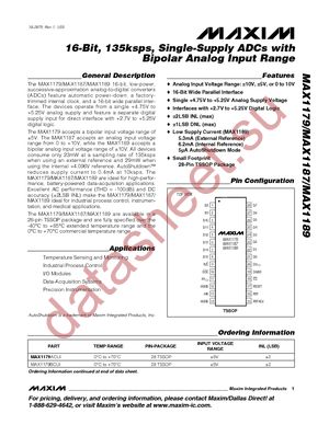 MAX1187ACUI+T datasheet  